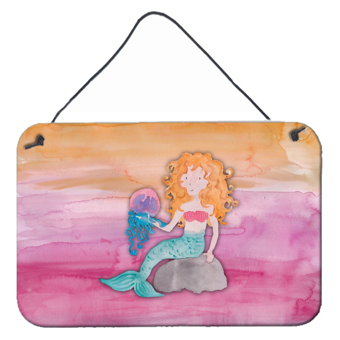 Blonde Mermaid Watercolor Wall or Door Hanging Prints BB7423DS812 by Caroline&#39;s Treasures