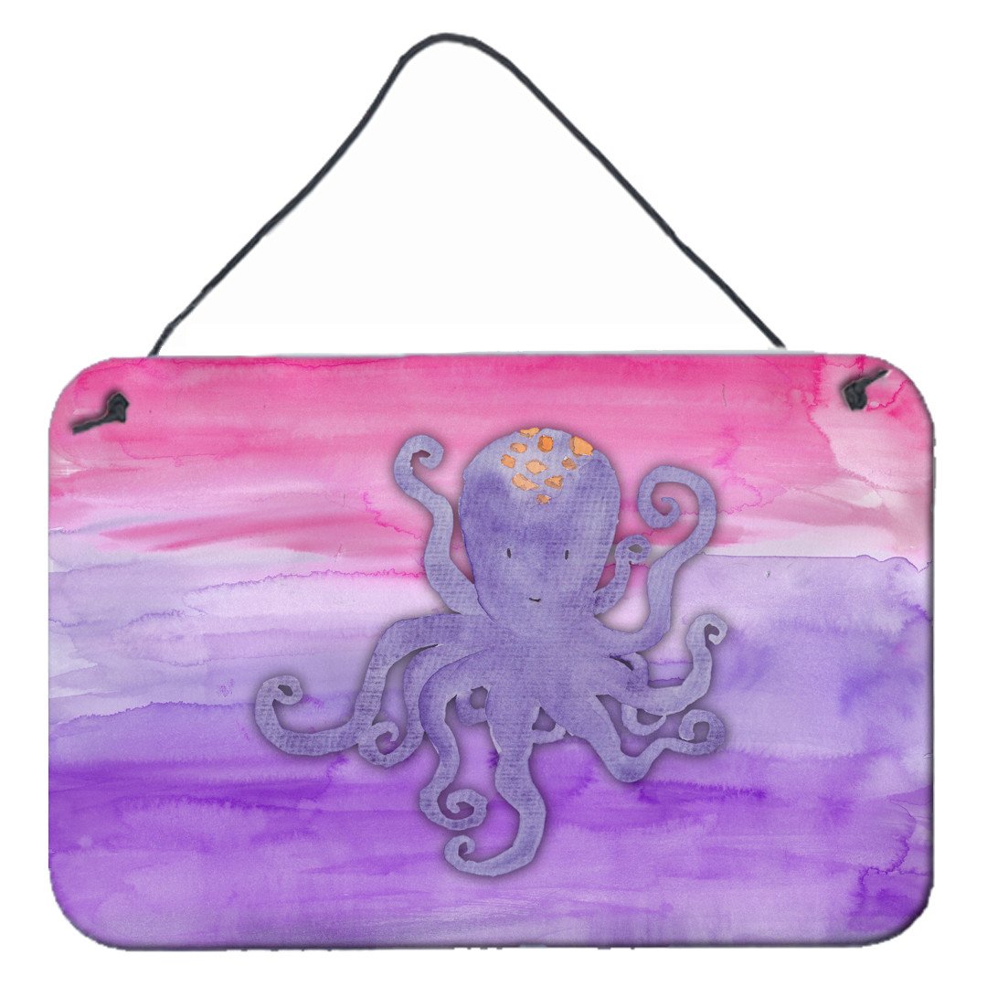 Octopus Watercolor Wall or Door Hanging Prints BB7424DS812 by Caroline's Treasures