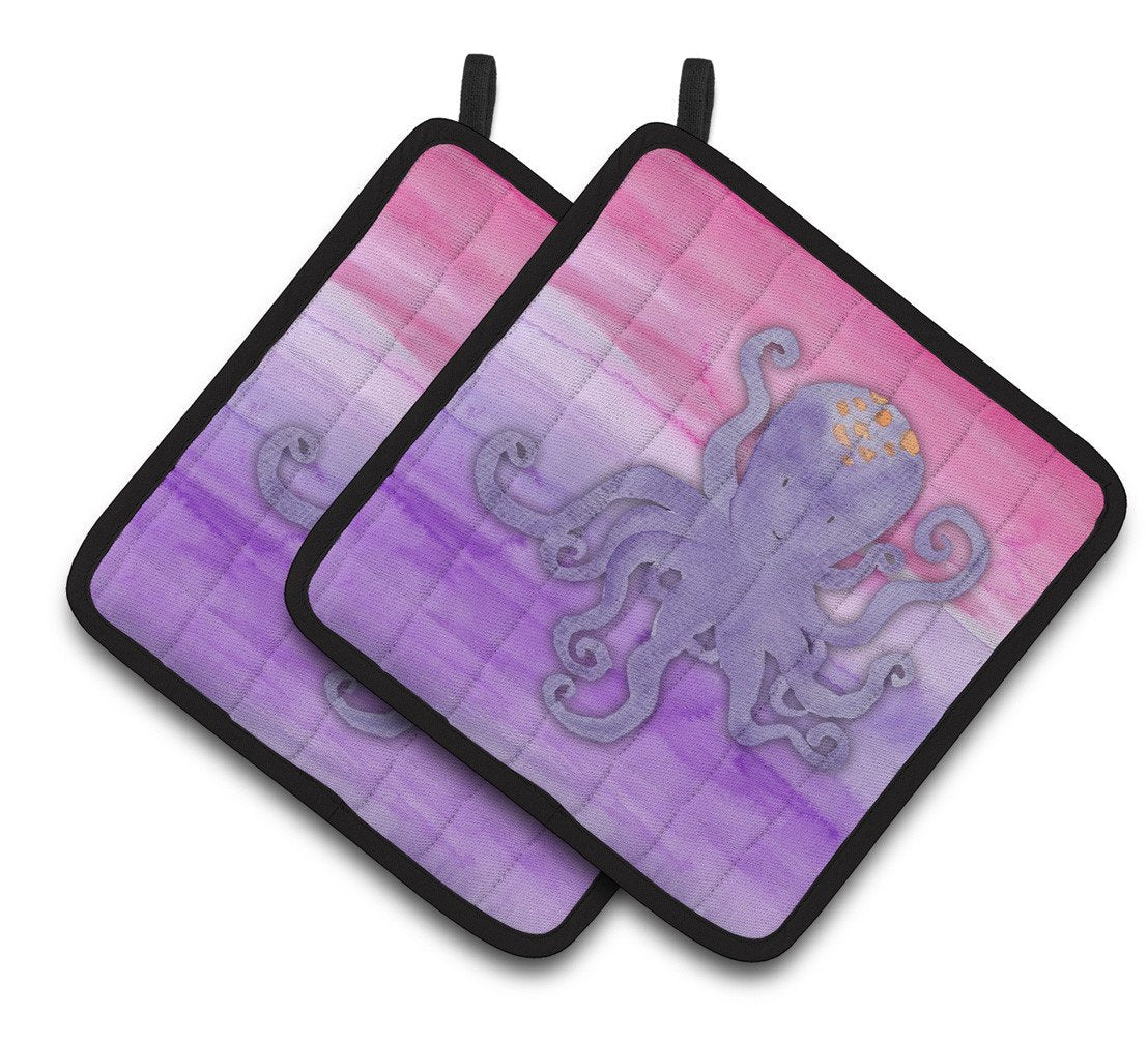 Octopus Watercolor Pair of Pot Holders BB7424PTHD by Caroline's Treasures