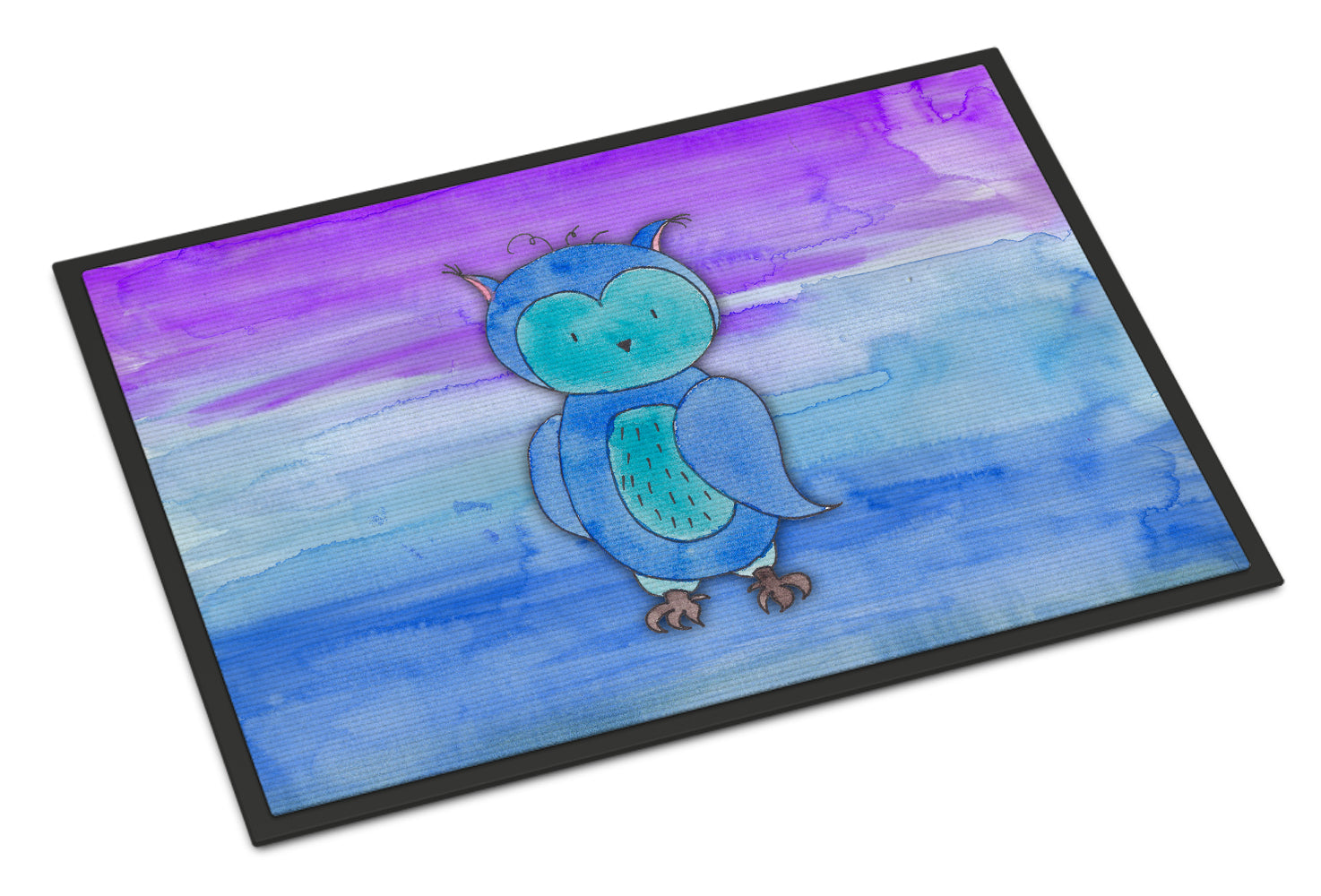 Blue Owl Watercolor Indoor or Outdoor Mat 18x27 BB7426MAT - the-store.com