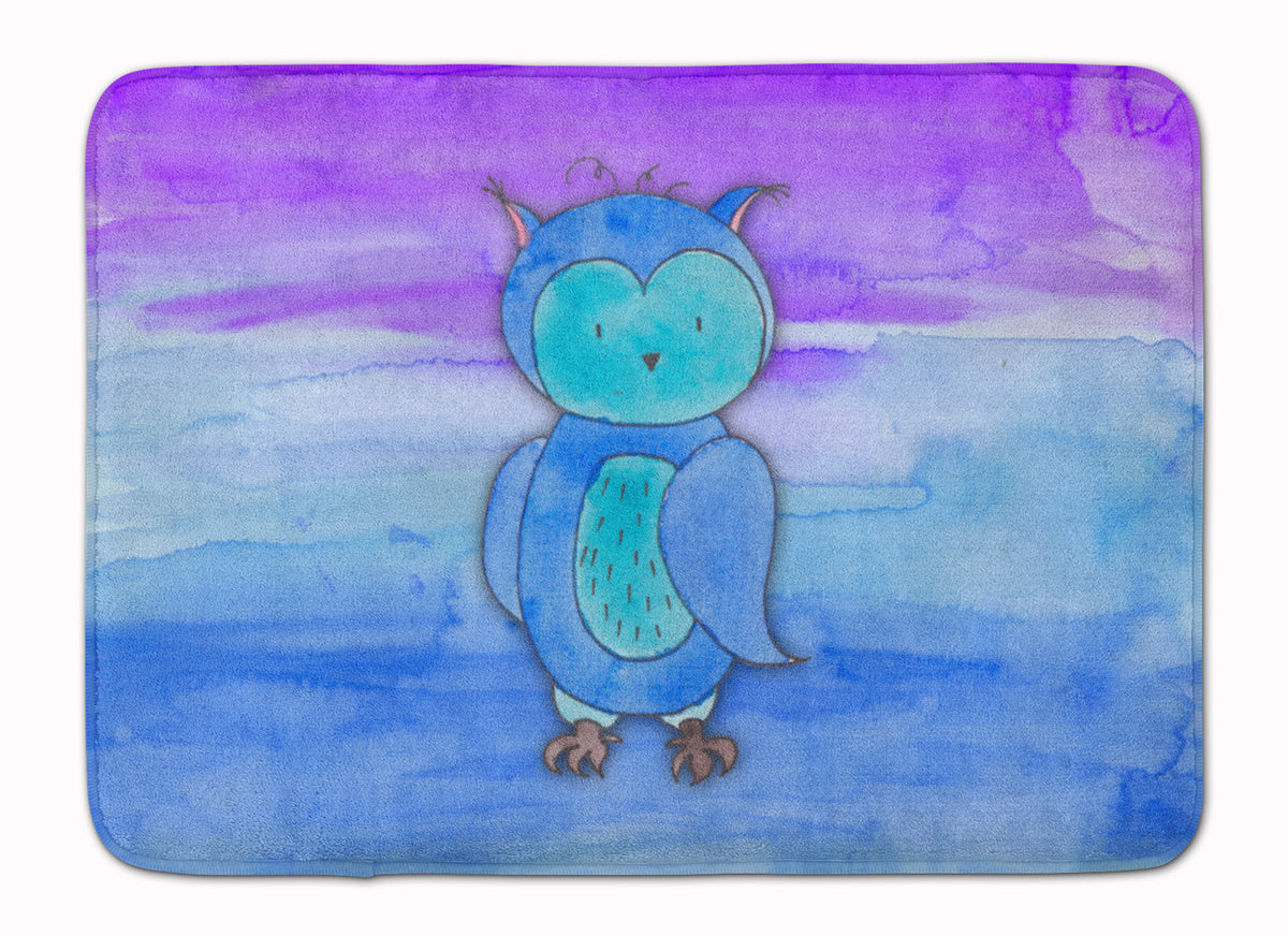 Blue Owl Watercolor Machine Washable Memory Foam Mat BB7426RUG - the-store.com