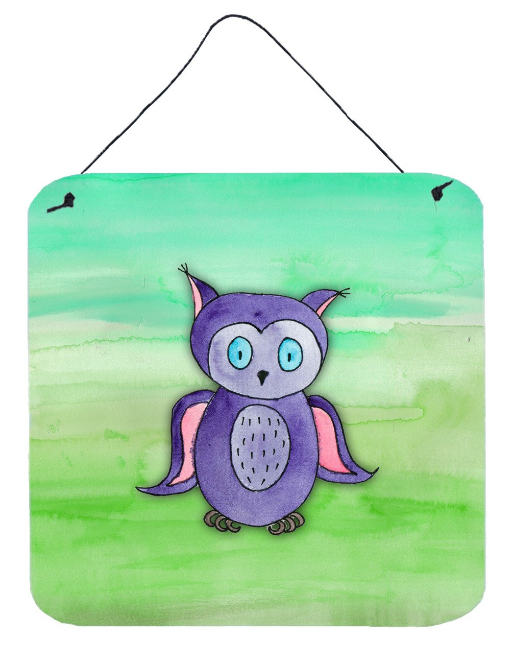 Purple Owl Watercolor Wall or Door Hanging Prints BB7429DS66 by Caroline&#39;s Treasures