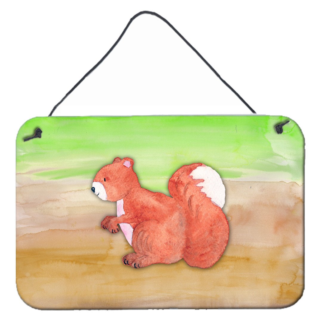 Squirrel Watercolor Wall or Door Hanging Prints BB7431DS812 by Caroline's Treasures