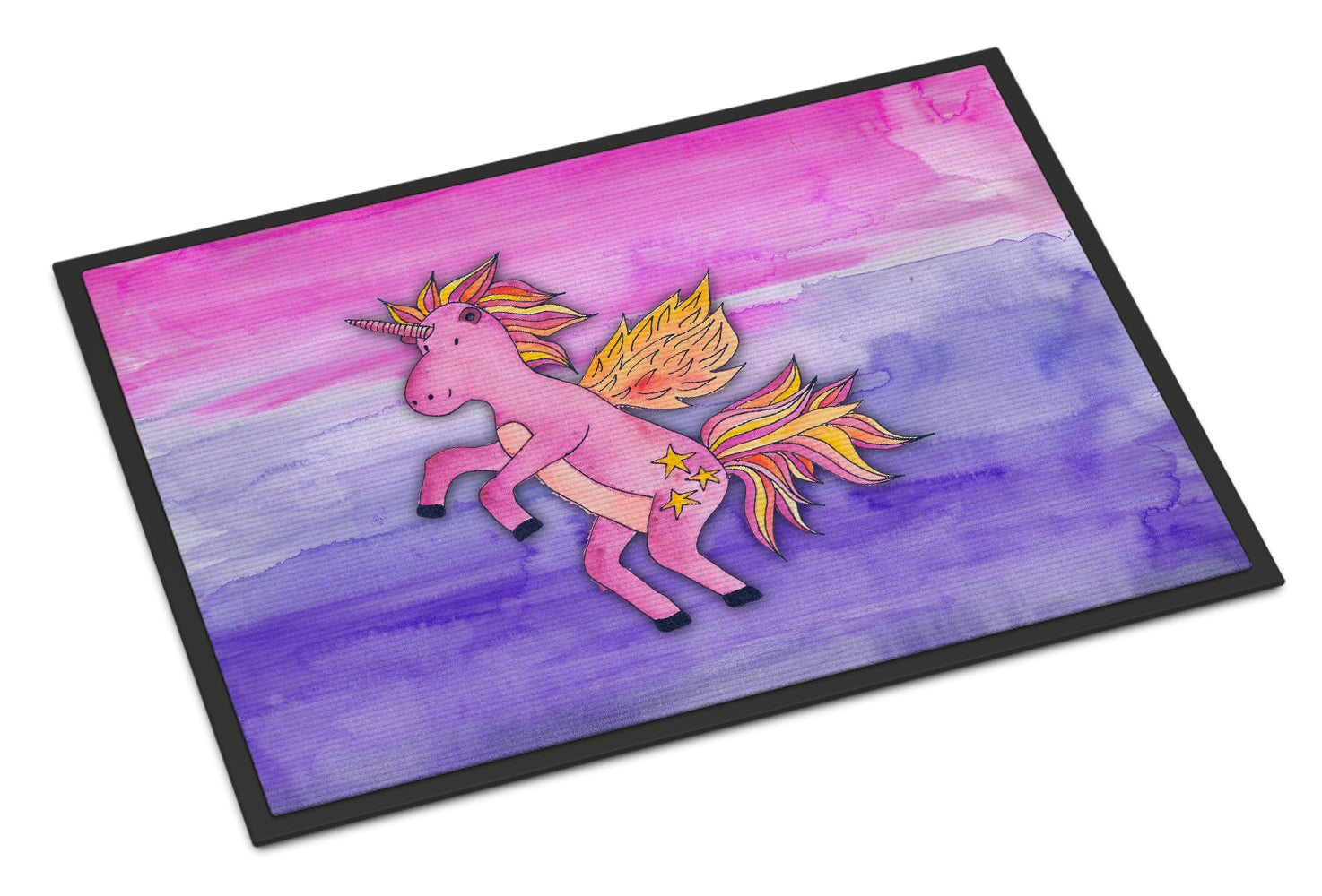 Pink Unicorn Watercolor Indoor or Outdoor Mat 18x27 BB7432MAT - the-store.com