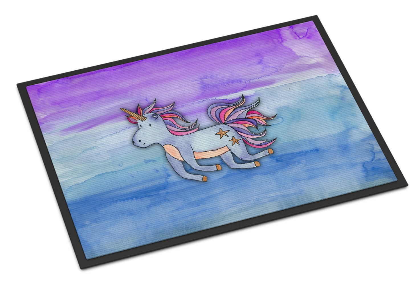 Blue Unicorn Watercolor Indoor or Outdoor Mat 24x36 BB7433JMAT by Caroline's Treasures