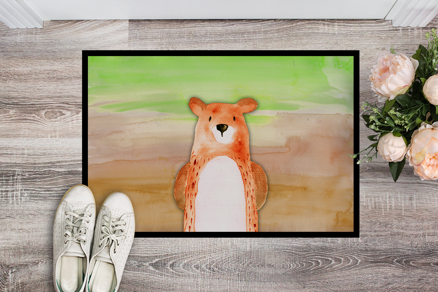 Bear Watercolor Indoor or Outdoor Mat 18x27 BB7434MAT - the-store.com