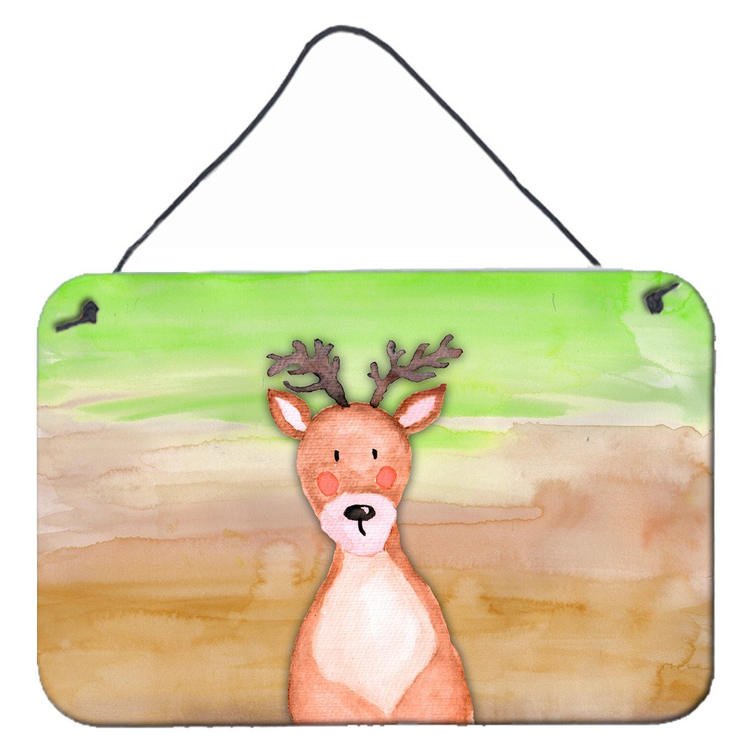 Deer Watercolor Wall or Door Hanging Prints BB7435DS812 by Caroline's Treasures