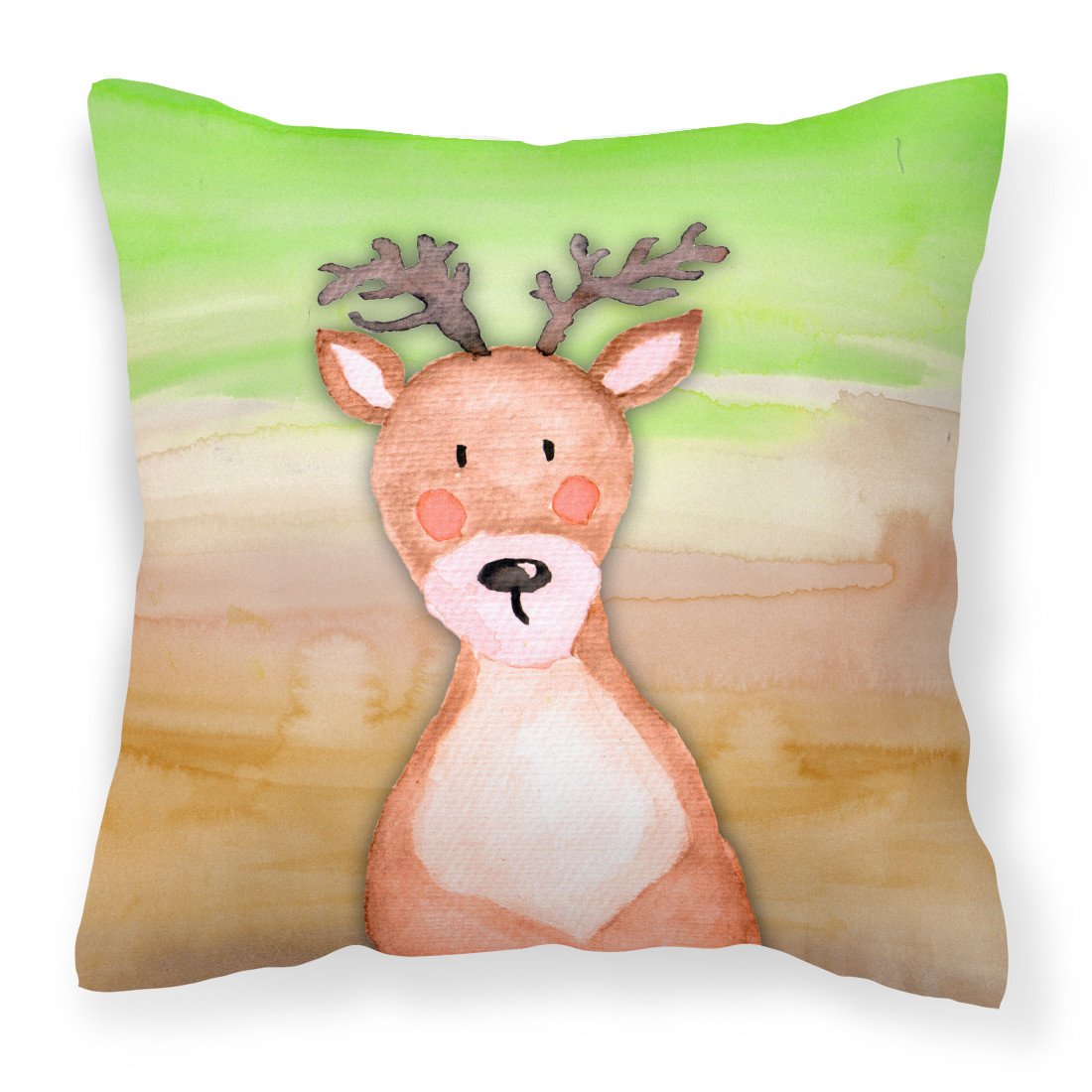 Deer Watercolor Fabric Decorative Pillow BB7435PW1818 by Caroline&#39;s Treasures