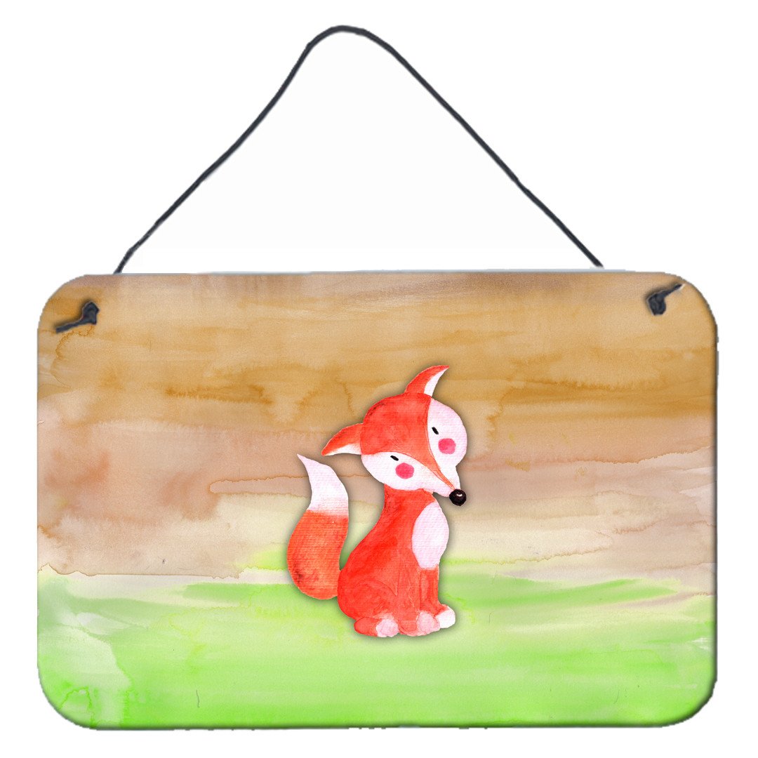 Fox Watercolor Wall or Door Hanging Prints BB7436DS812 by Caroline's Treasures