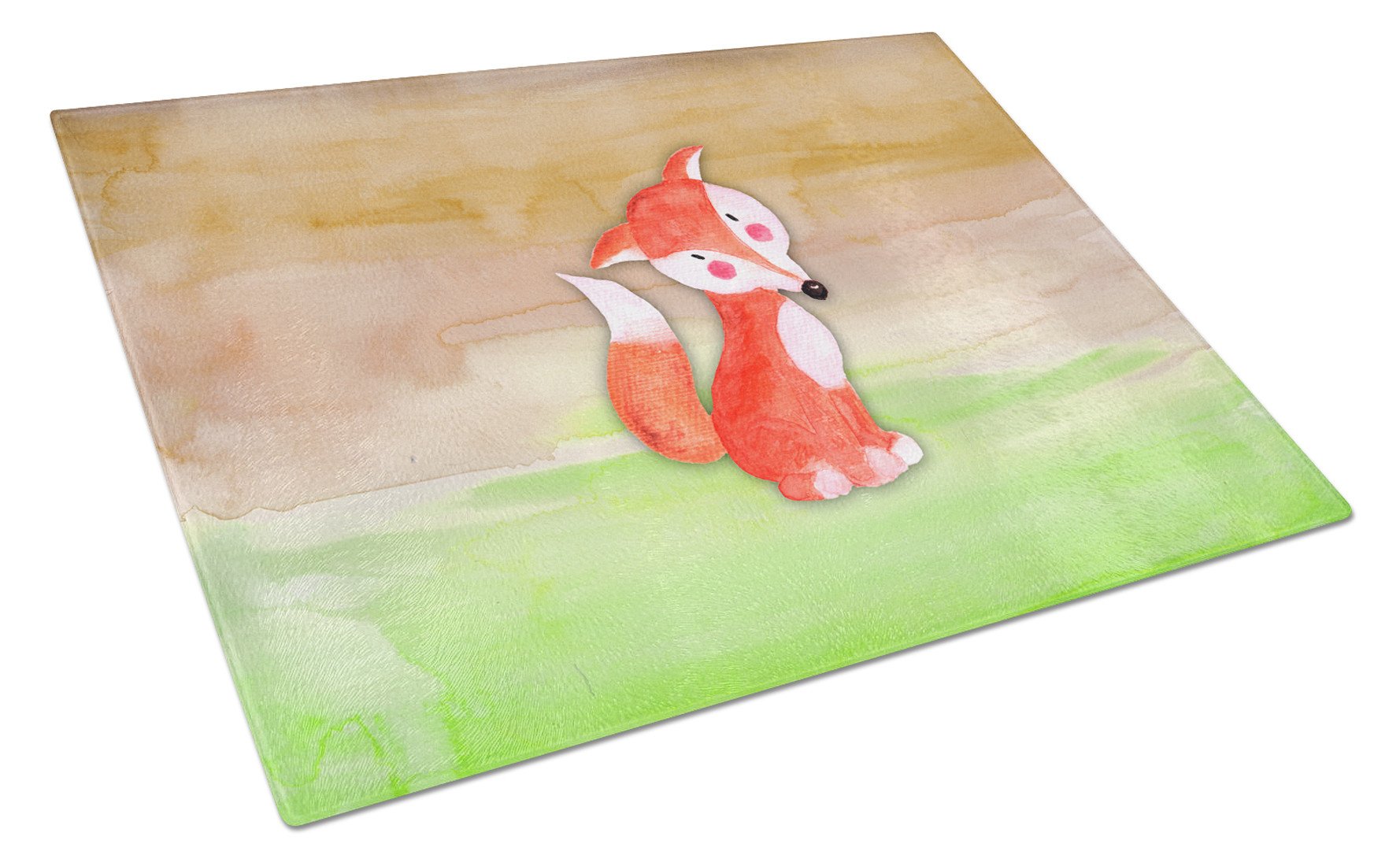 Fox Watercolor Glass Cutting Board Large BB7436LCB by Caroline's Treasures