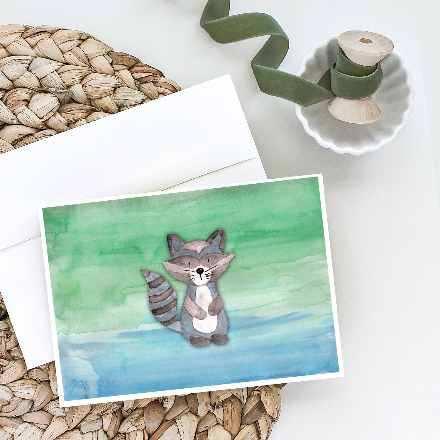 Buy this Raccoon Watercolor Greeting Cards and Envelopes Pack of 8