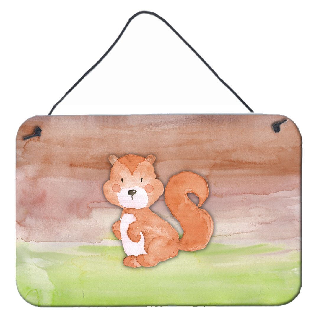 Squirrel Watercolor Wall or Door Hanging Prints BB7439DS812 by Caroline's Treasures