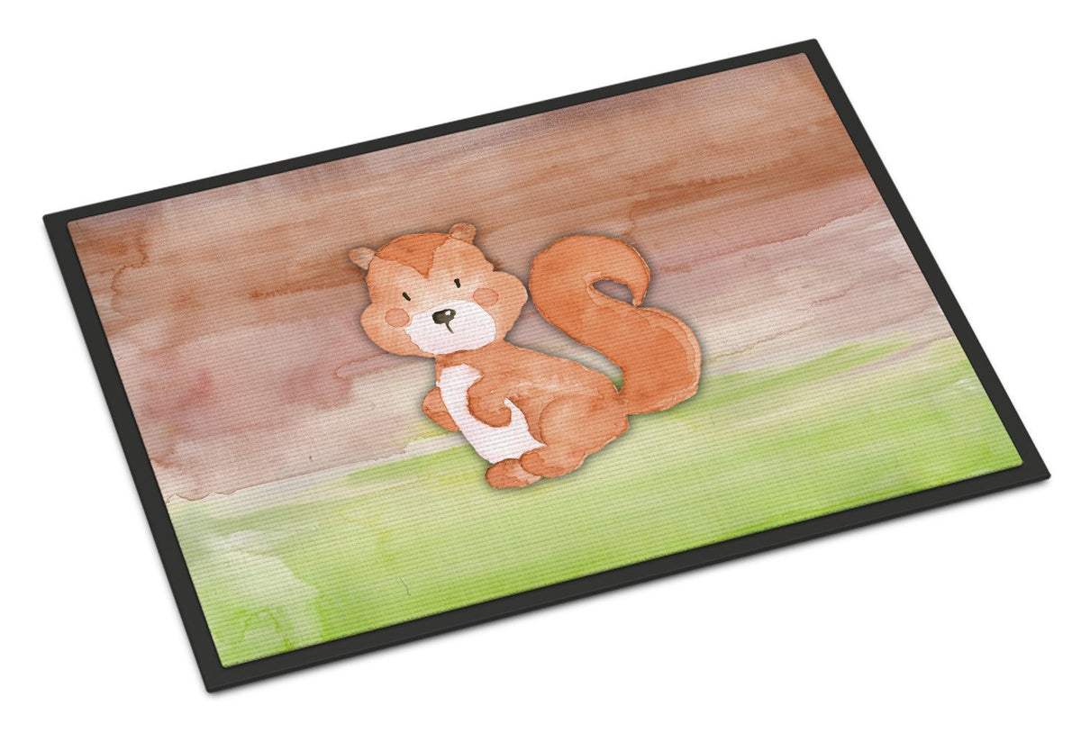 Squirrel Watercolor Indoor or Outdoor Mat 24x36 BB7439JMAT by Caroline&#39;s Treasures