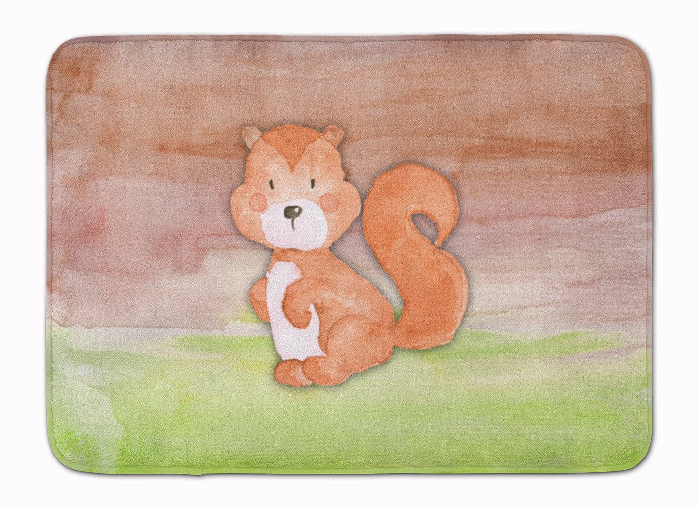 Squirrel Watercolor Machine Washable Memory Foam Mat BB7439RUG - the-store.com