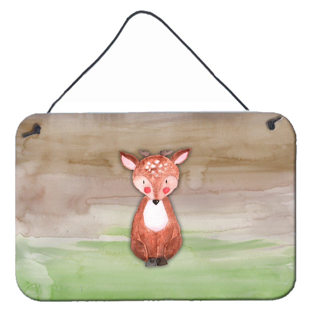 Baby Deer Watercolor Wall or Door Hanging Prints BB7442DS812 by Caroline's Treasures