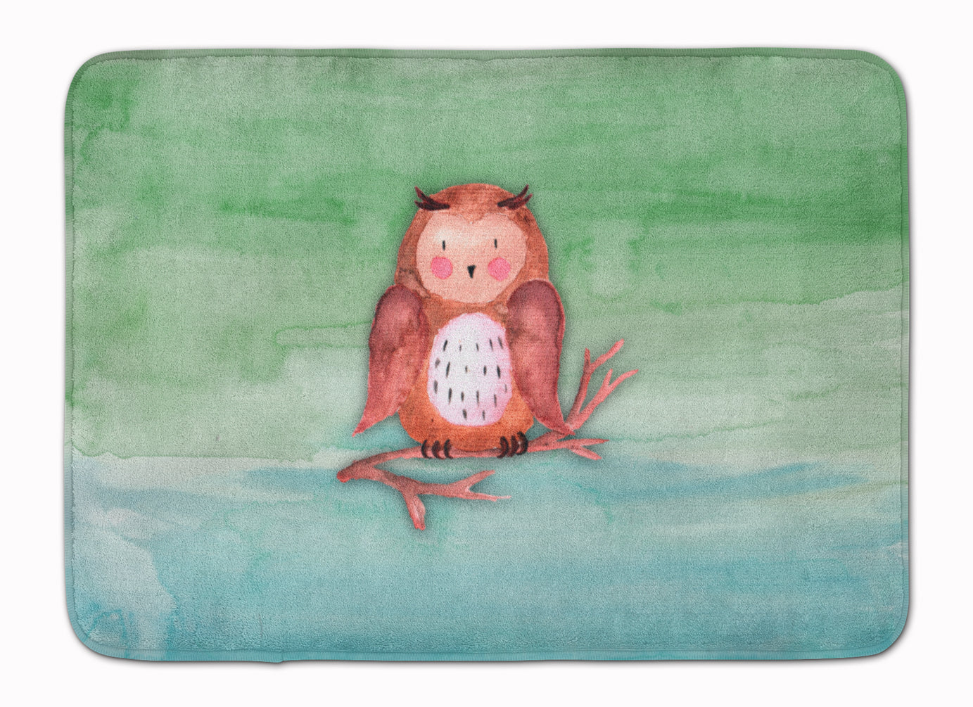 Brown Owl Watercolor Machine Washable Memory Foam Mat BB7443RUG - the-store.com