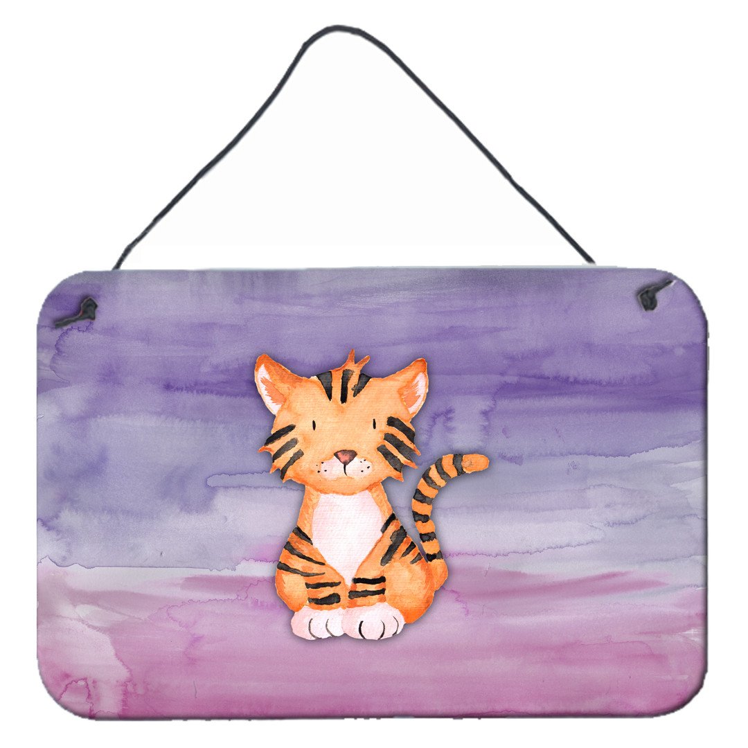 Tiger Cub Watercolor Wall or Door Hanging Prints BB7444DS812 by Caroline's Treasures