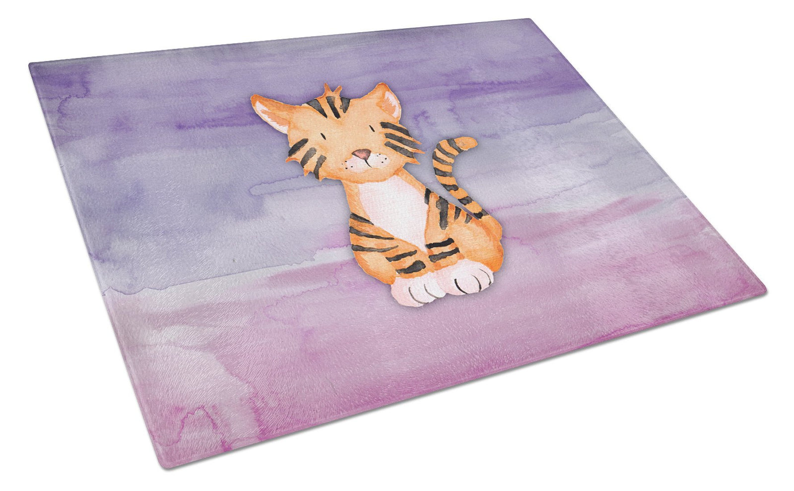 Tiger Cub Watercolor Glass Cutting Board Large BB7444LCB by Caroline's Treasures