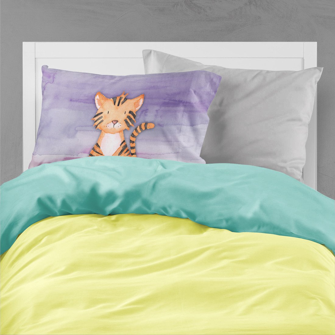 Tiger Cub Watercolor Fabric Standard Pillowcase BB7444PILLOWCASE by Caroline's Treasures