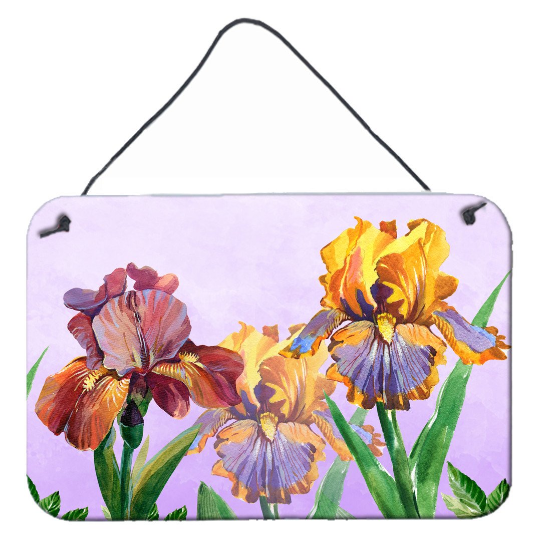 Purple and Yellow Iris Wall or Door Hanging Prints BB7445DS812 by Caroline's Treasures