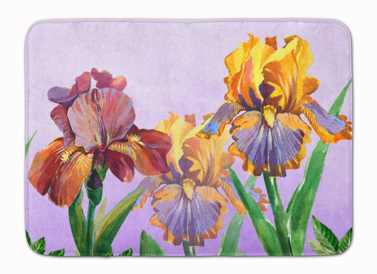 Purple and Yellow Iris Machine Washable Memory Foam Mat BB7445RUG - the-store.com