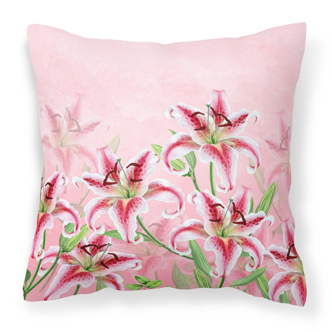 Pink Lillies Fabric Decorative Pillow BB7446PW1818 by Caroline's Treasures