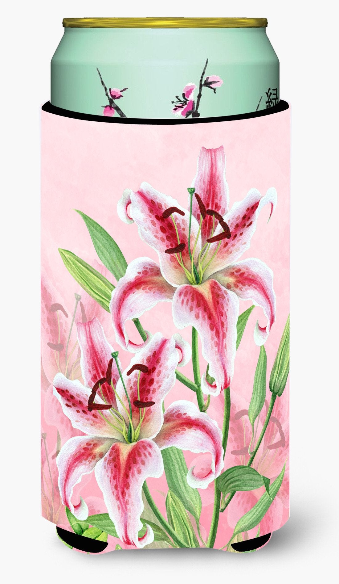 Pink Lillies Tall Boy Beverage Insulator Hugger BB7446TBC by Caroline's Treasures