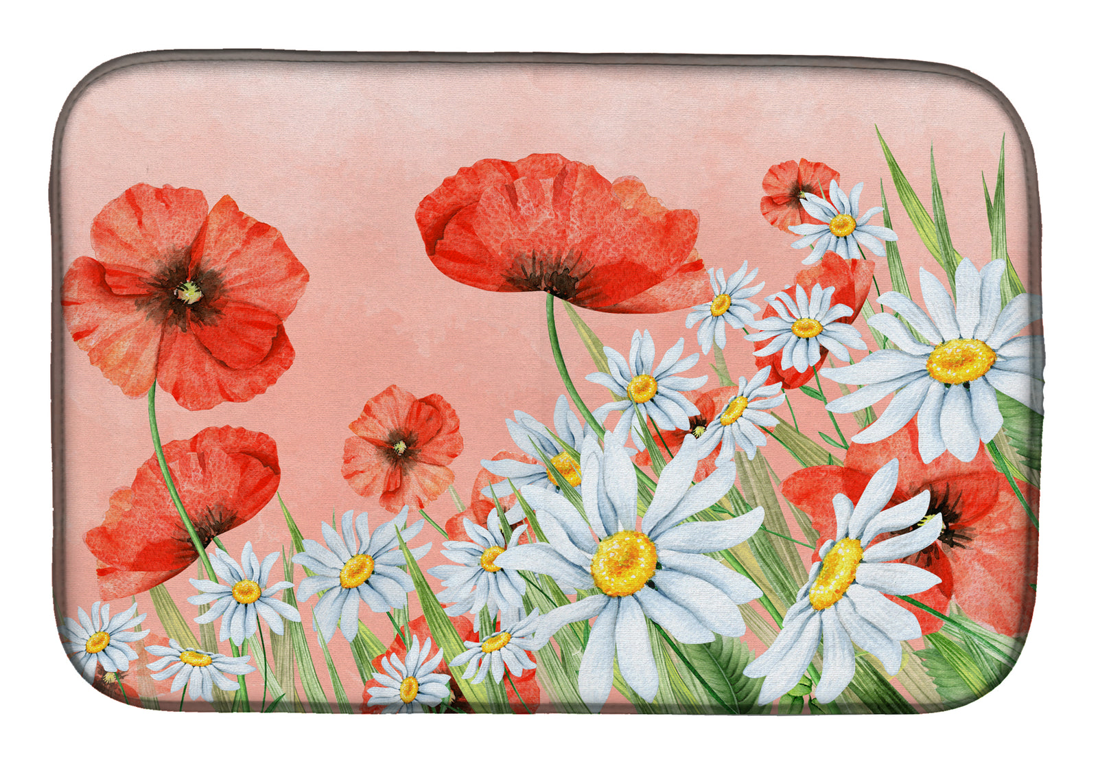 Poppies and Chamomiles Dish Drying Mat BB7448DDM  the-store.com.