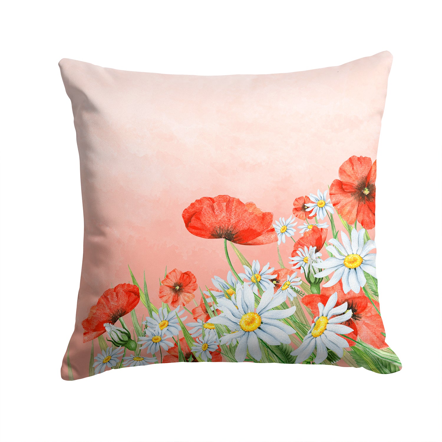 Poppies and Chamomiles Fabric Decorative Pillow BB7448PW1414 - the-store.com