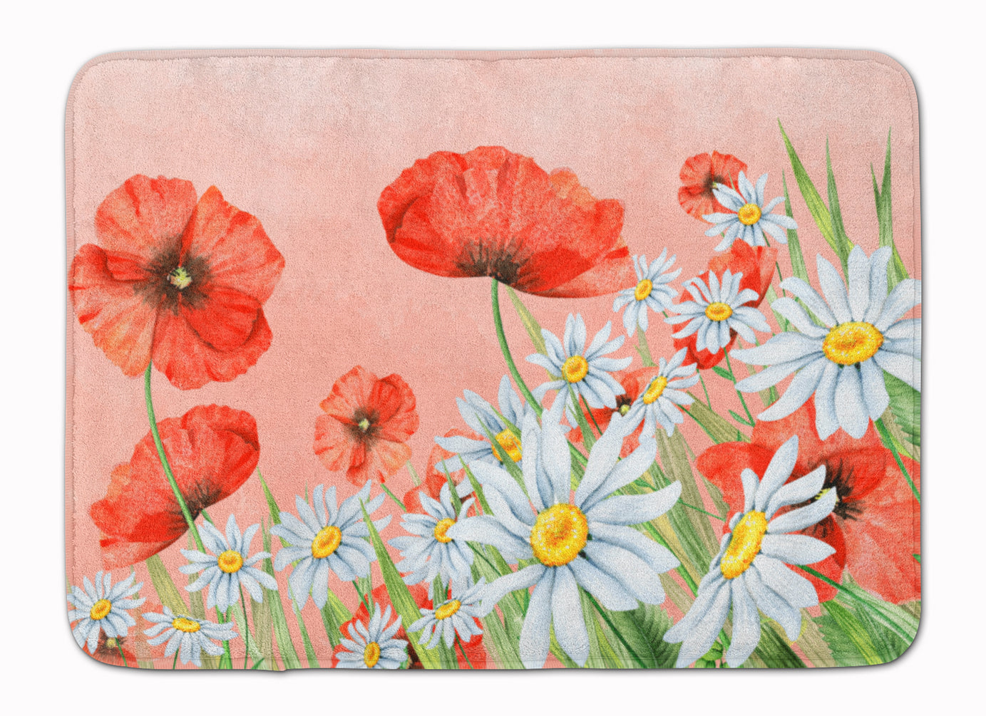 Poppies and Chamomiles Machine Washable Memory Foam Mat BB7448RUG - the-store.com