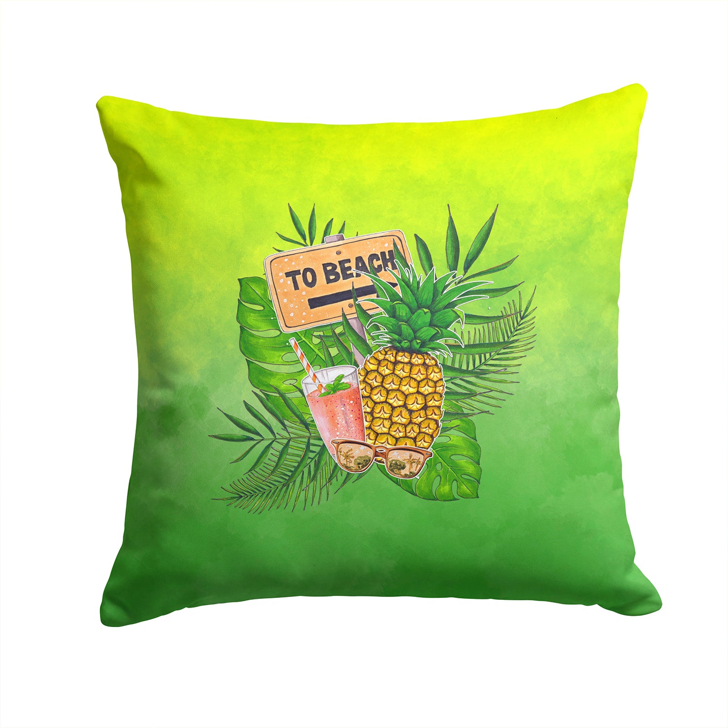 To the Beach Summer Fabric Decorative Pillow BB7450PW1414 - the-store.com