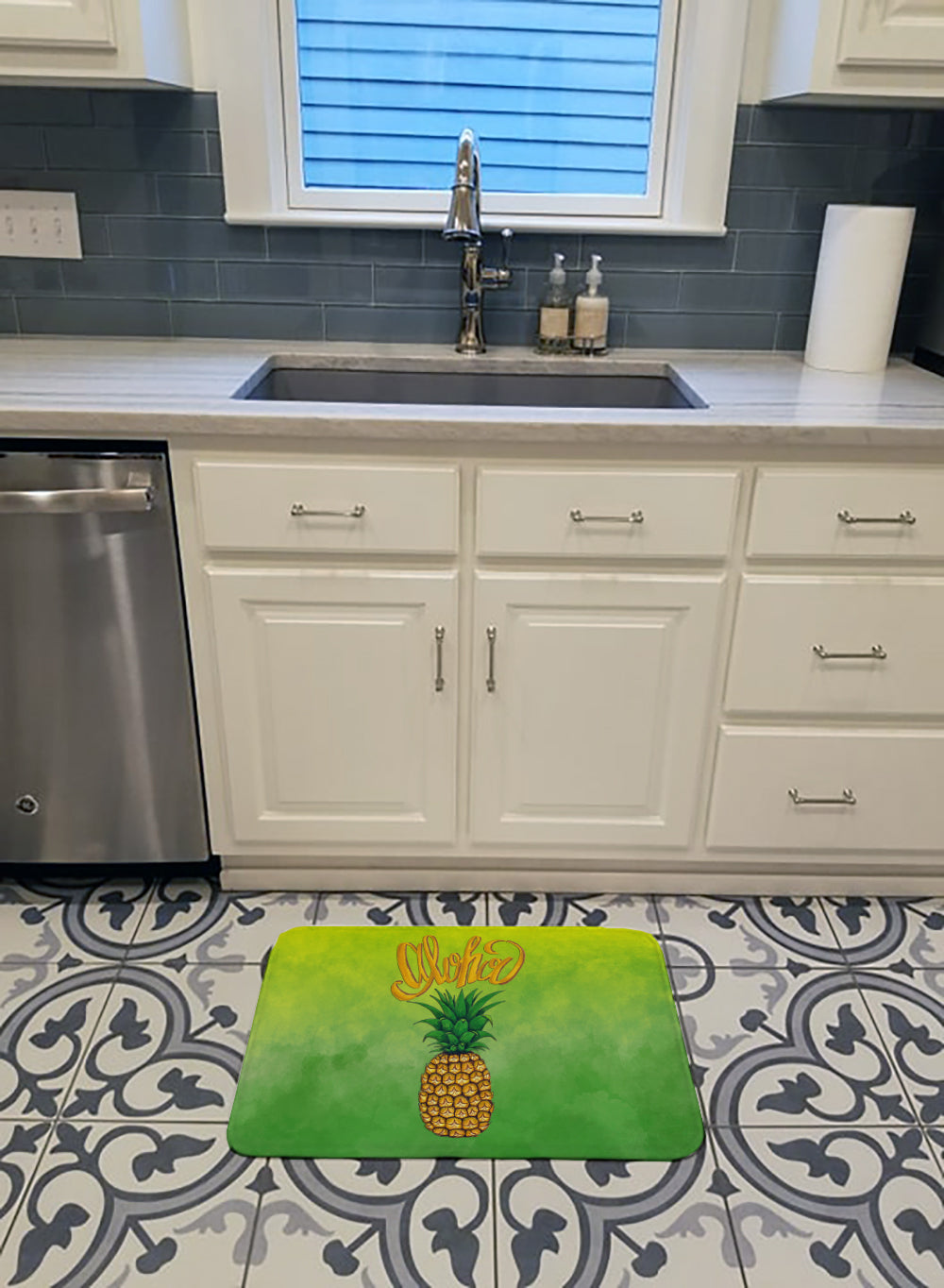 Aloha Pineapple Welcome Machine Washable Memory Foam Mat BB7451RUG - the-store.com