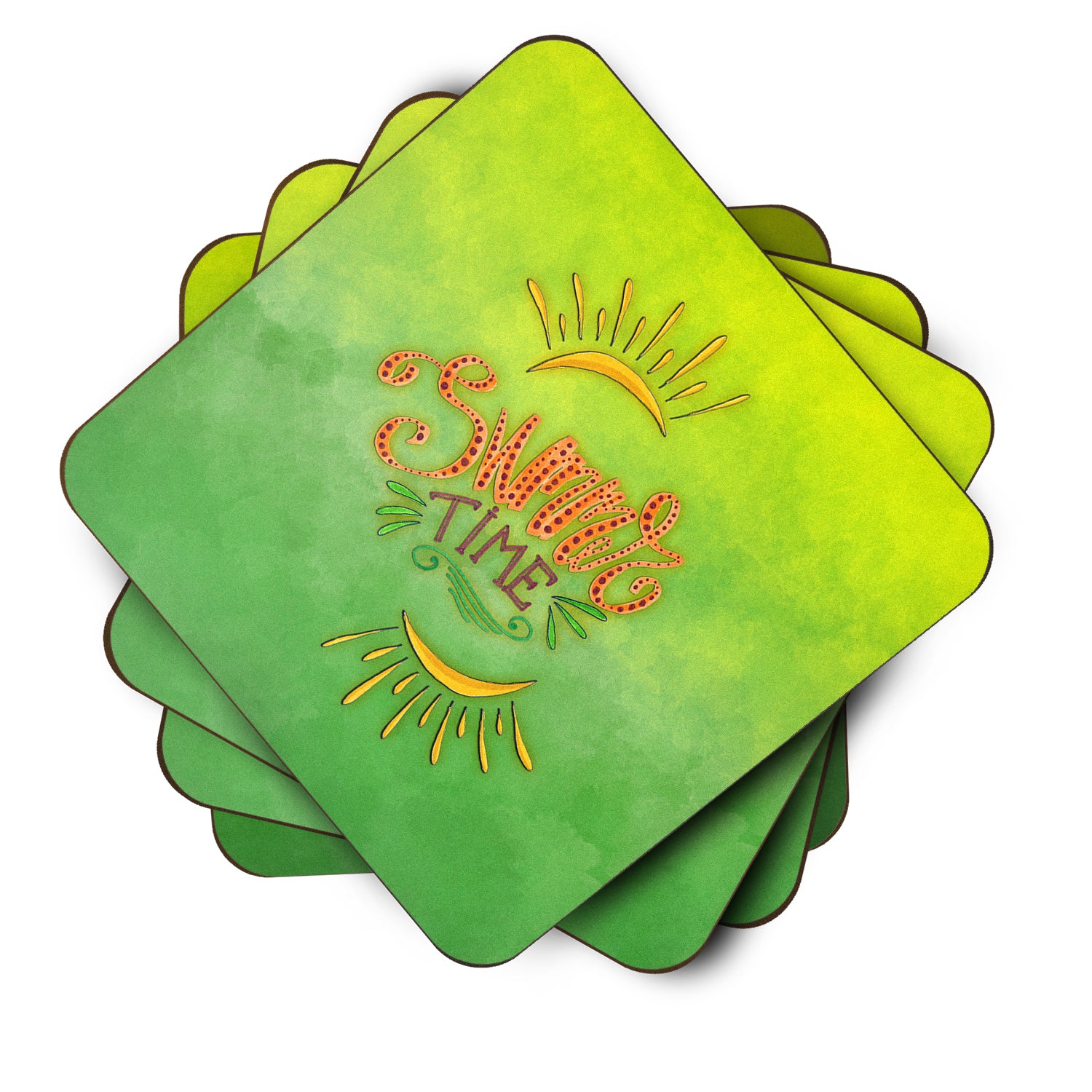 Summer Time Foam Coaster Set of 4 BB7453FC - the-store.com