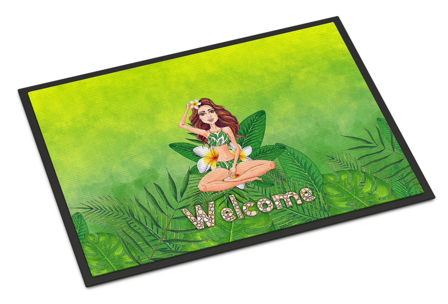 Welcome Lady in Bikini Summer Indoor or Outdoor Mat 18x27 BB7457MAT - the-store.com