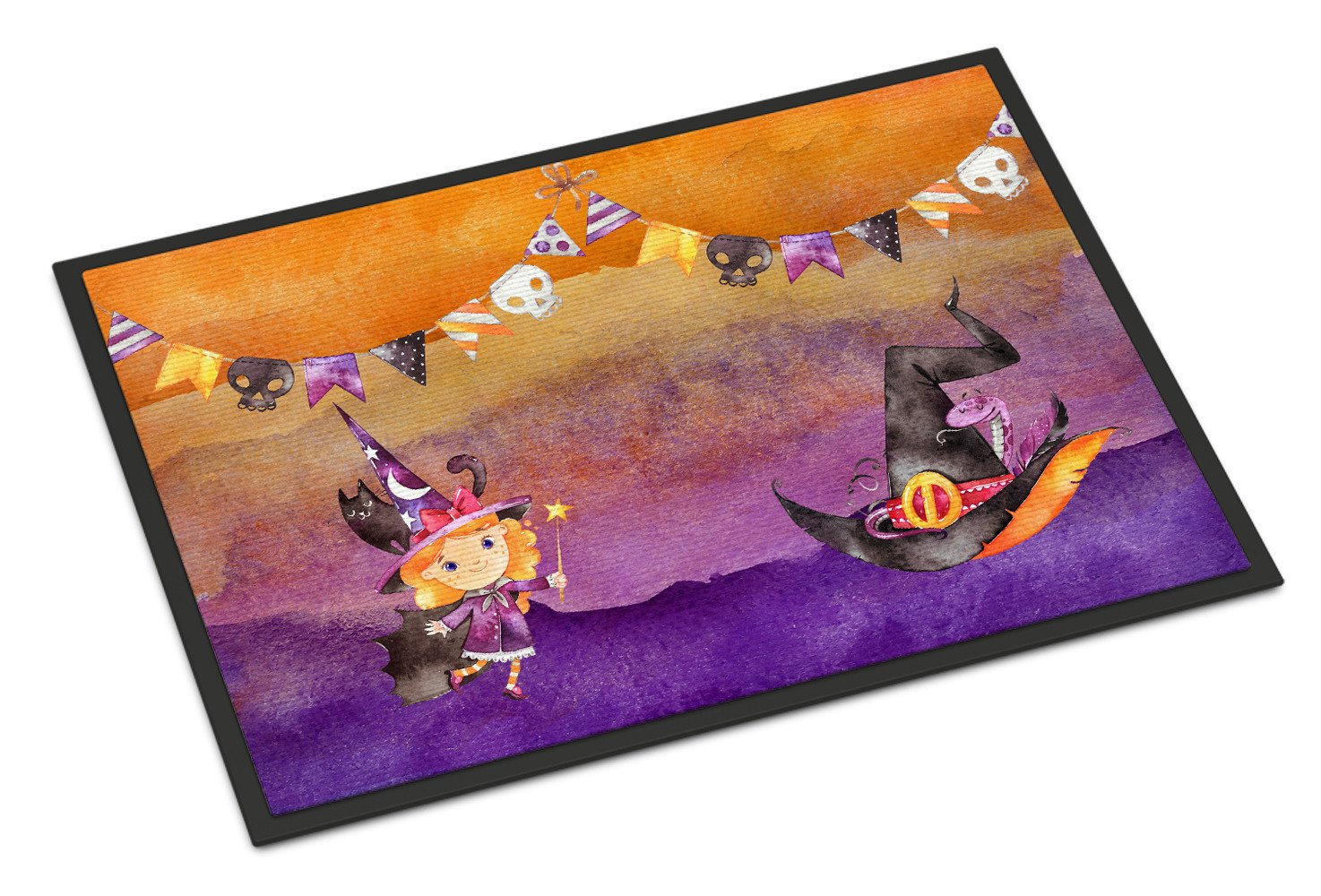 Halloween Little Witch Party Indoor or Outdoor Mat 24x36 BB7462JMAT by Caroline's Treasures