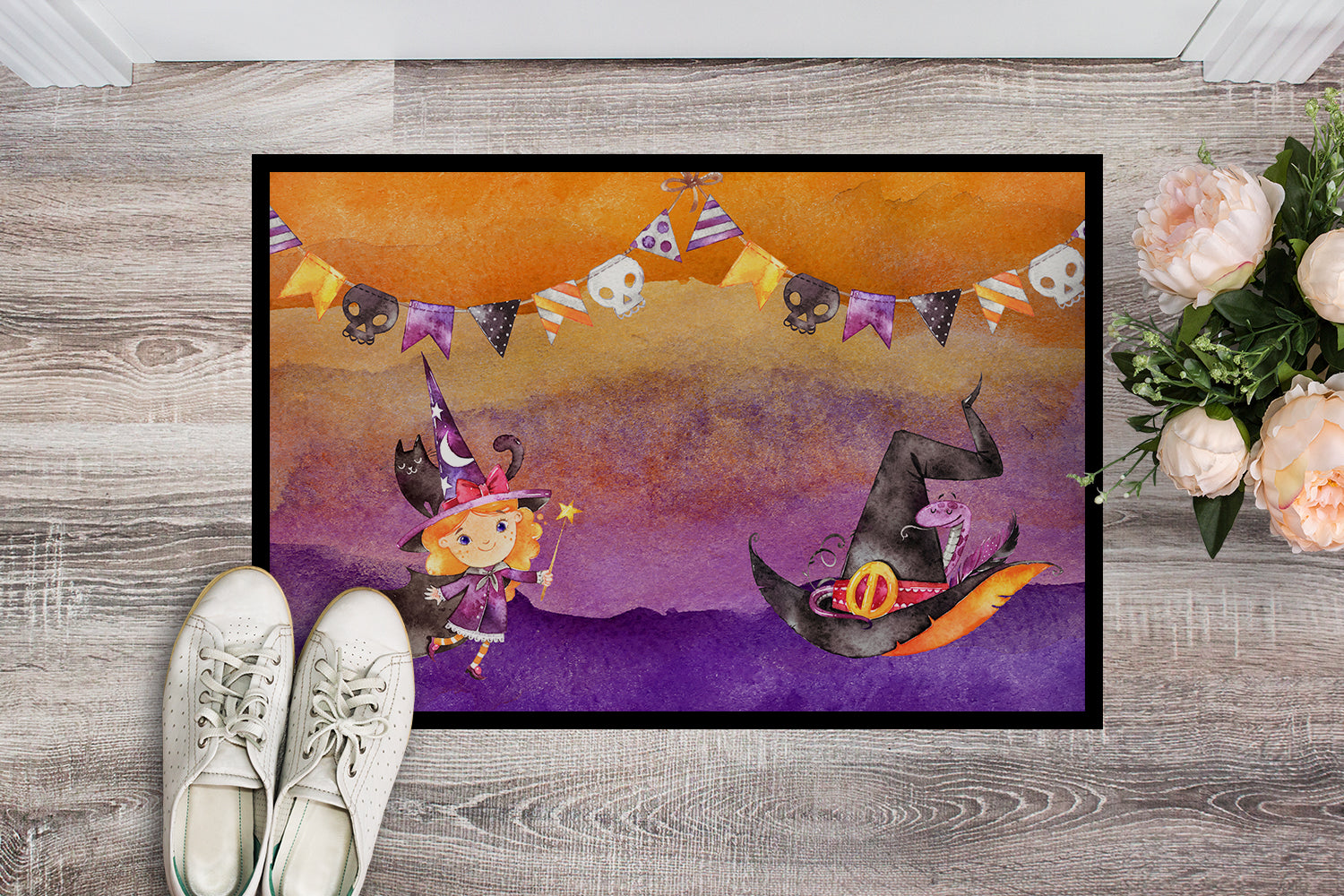 Halloween Little Witch Party Indoor or Outdoor Mat 18x27 BB7462MAT - the-store.com