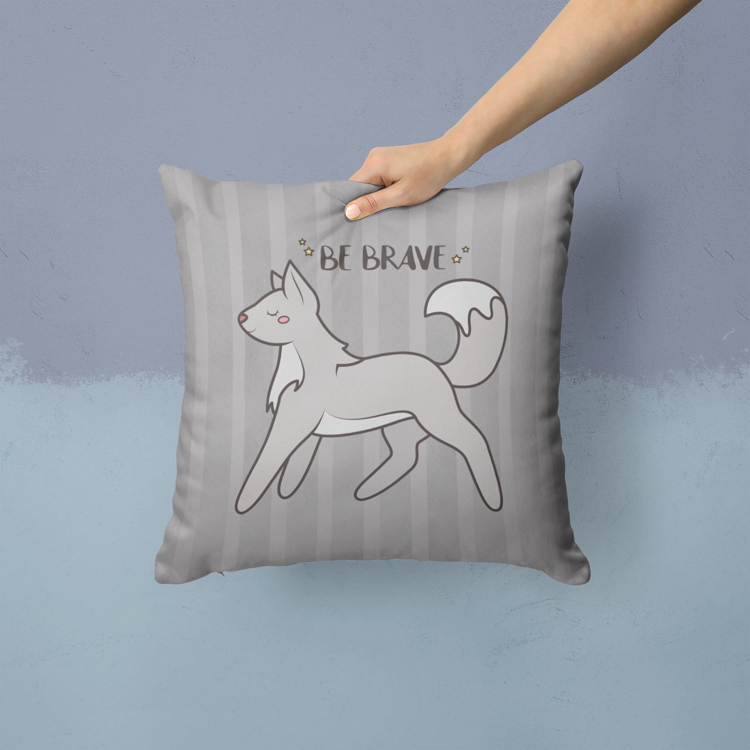 Nursery Be Brave Wolf Fabric Decorative Pillow BB7472PW1414 - the-store.com