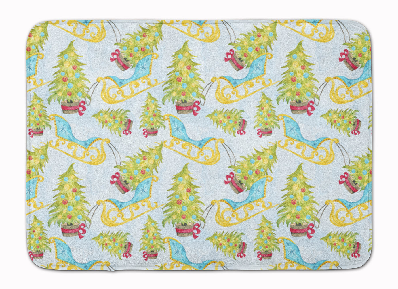 Christmas Tree and Sleigh Machine Washable Memory Foam Mat BB7486RUG - the-store.com