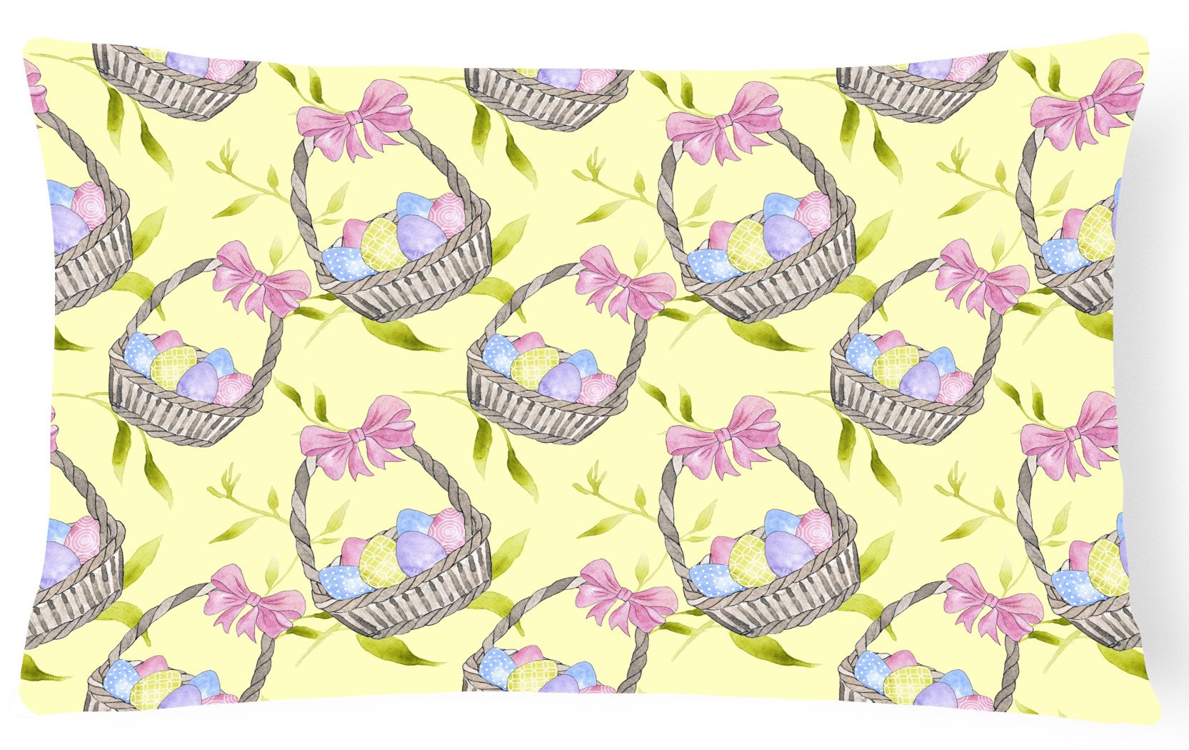 Easter Basket and Eggs Canvas Fabric Decorative Pillow BB7490PW1216 by Caroline's Treasures