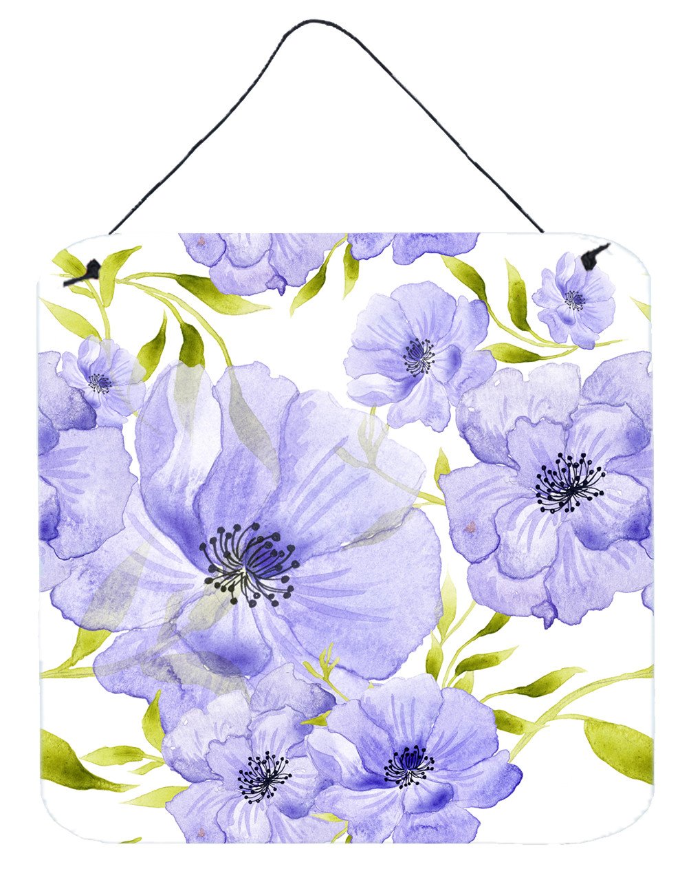 Watercolor Blue Flowers Wall or Door Hanging Prints BB7491DS66 by Caroline's Treasures