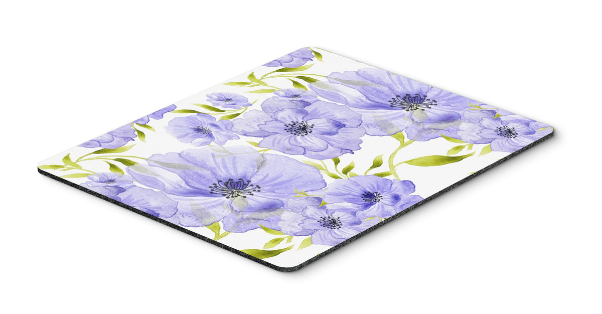 Watercolor Blue Flowers Mouse Pad, Hot Pad or Trivet BB7491MP by Caroline&#39;s Treasures