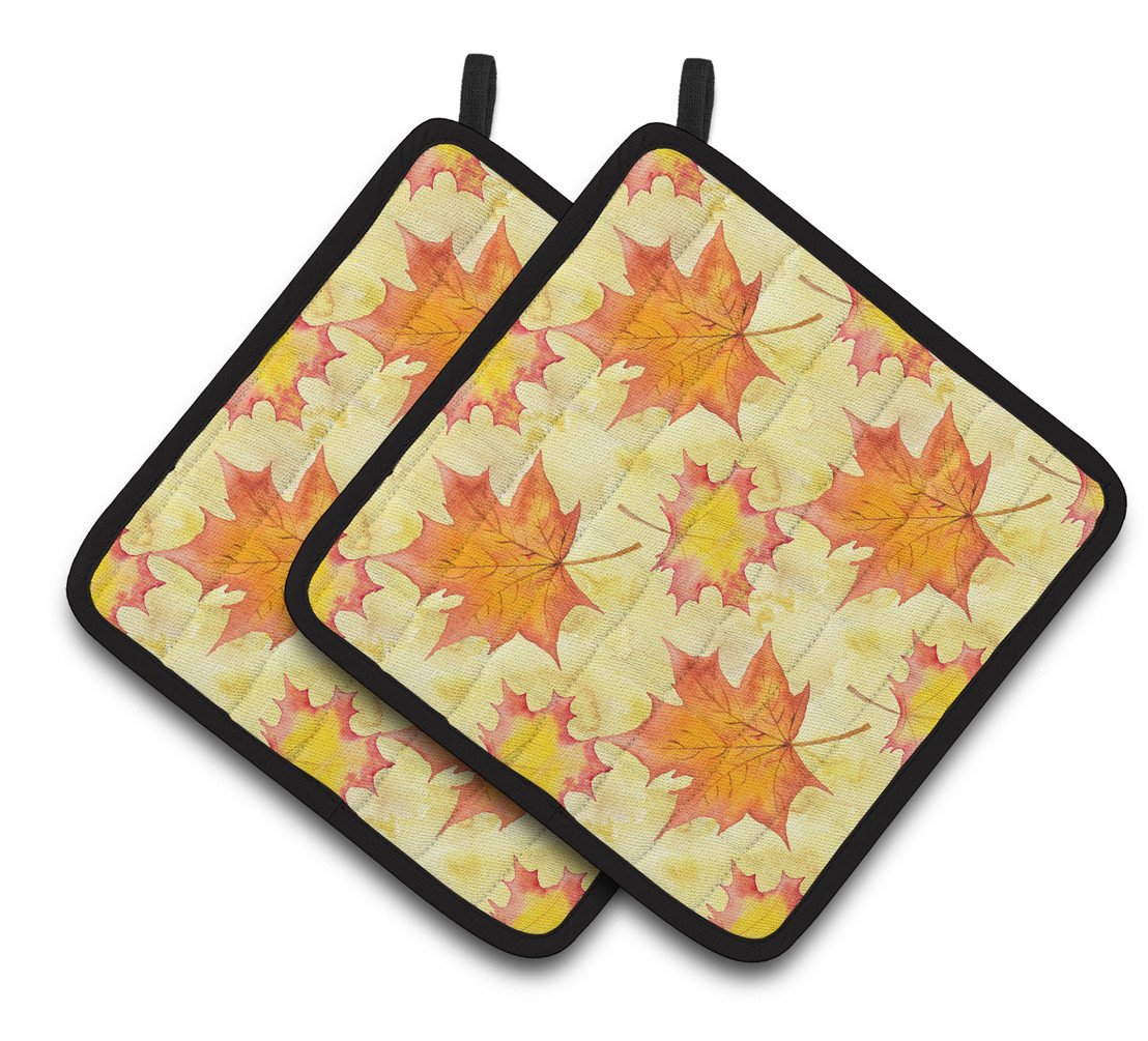 Fall Leaves Scattered Pair of Pot Holders BB7496PTHD by Caroline's Treasures