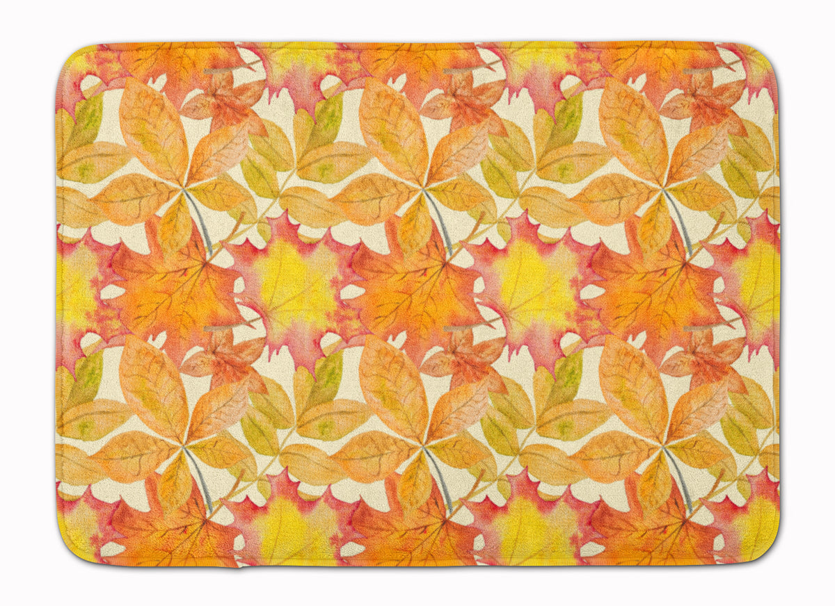 Fall Leaves Watercolor Machine Washable Memory Foam Mat BB7497RUG - the-store.com