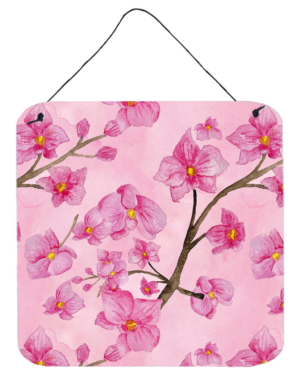 Watercolor Pink Flowers Wall or Door Hanging Prints BB7505DS66 by Caroline's Treasures