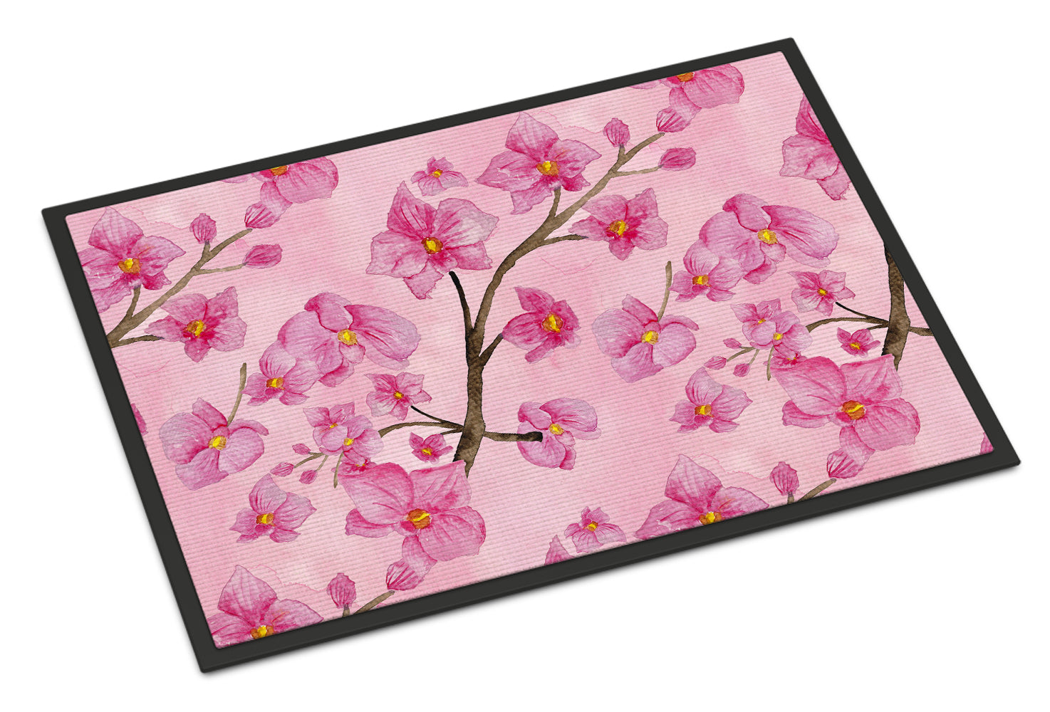 Watercolor Pink Flowers Indoor or Outdoor Mat 18x27 BB7505MAT - the-store.com