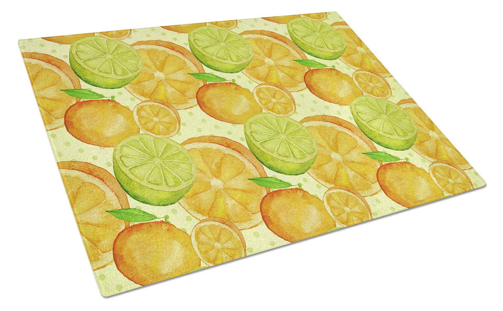 Watercolor Limes and Oranges Citrus Glass Cutting Board Large BB7517LCB by Caroline's Treasures