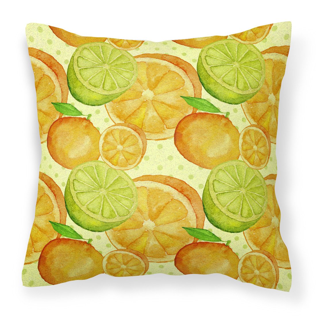 Watercolor Limes and Oranges Citrus Fabric Decorative Pillow BB7517PW1818 by Caroline's Treasures