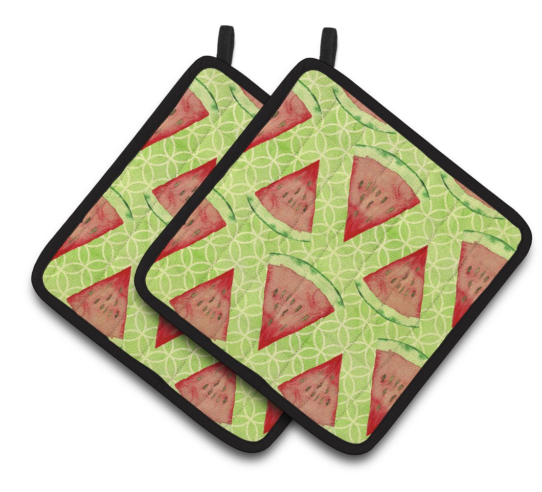 Watercolor Watermelon Pair of Pot Holders BB7518PTHD by Caroline's Treasures