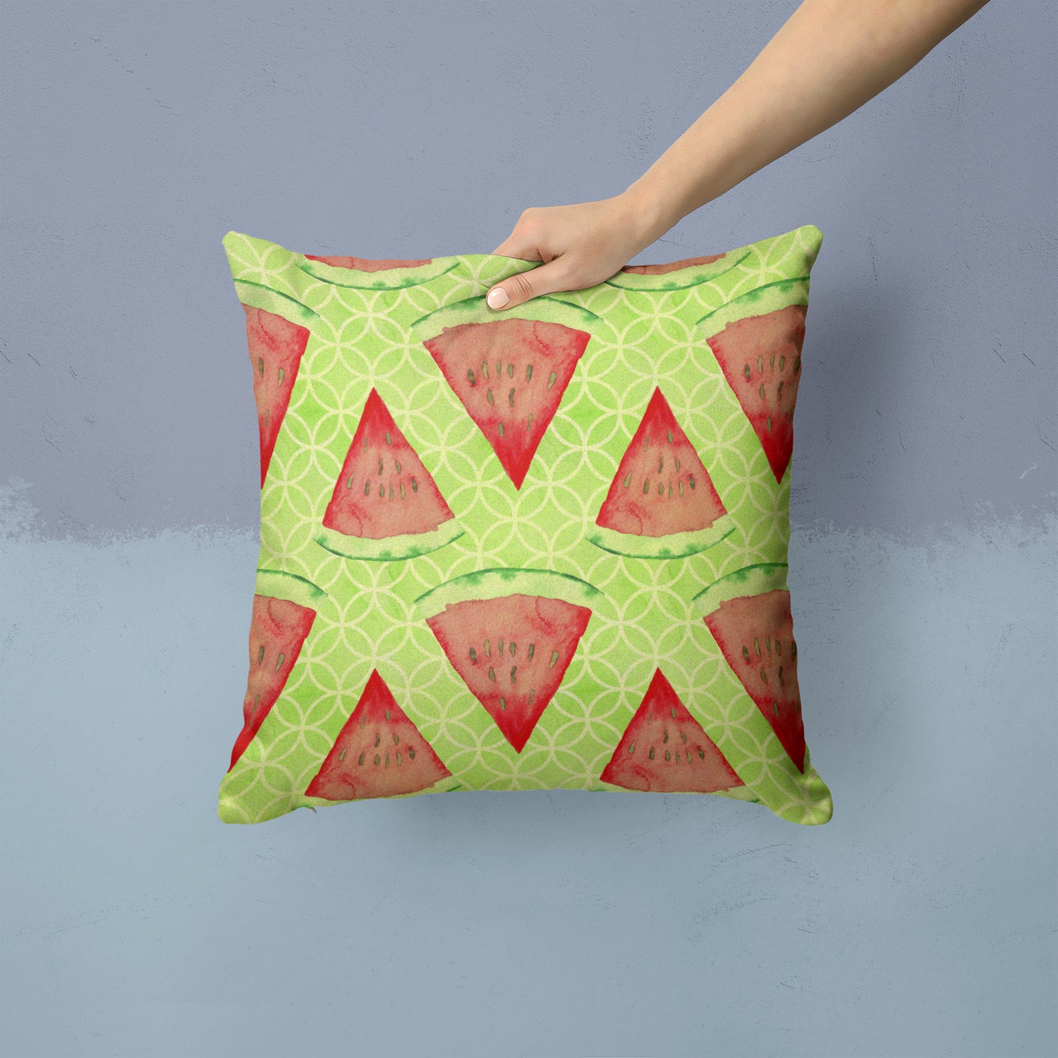 Watercolor Watermelon Fabric Decorative Pillow BB7518PW1414 - the-store.com