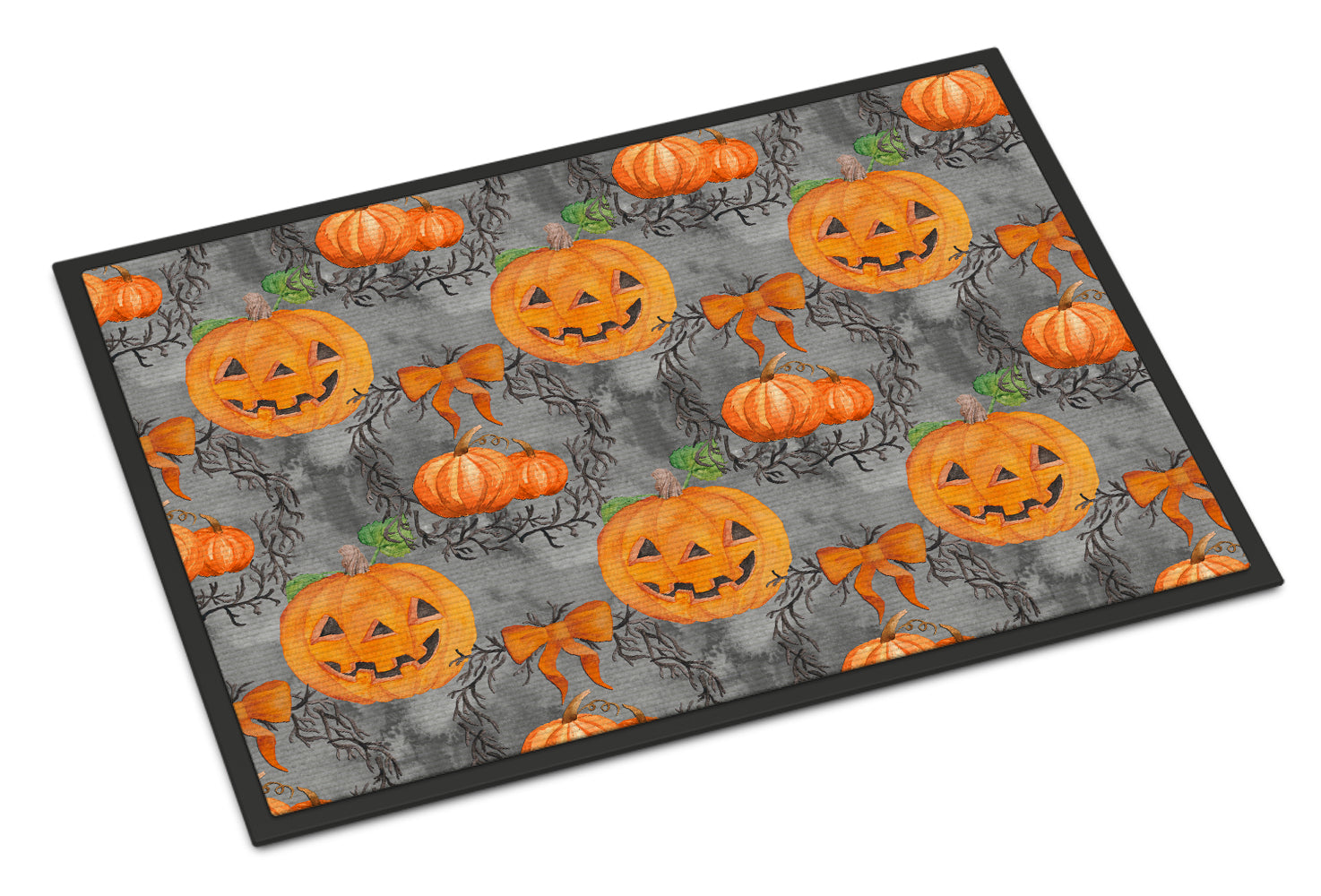 Watecolor Halloween Pumpkins Indoor or Outdoor Mat 18x27 BB7521MAT - the-store.com